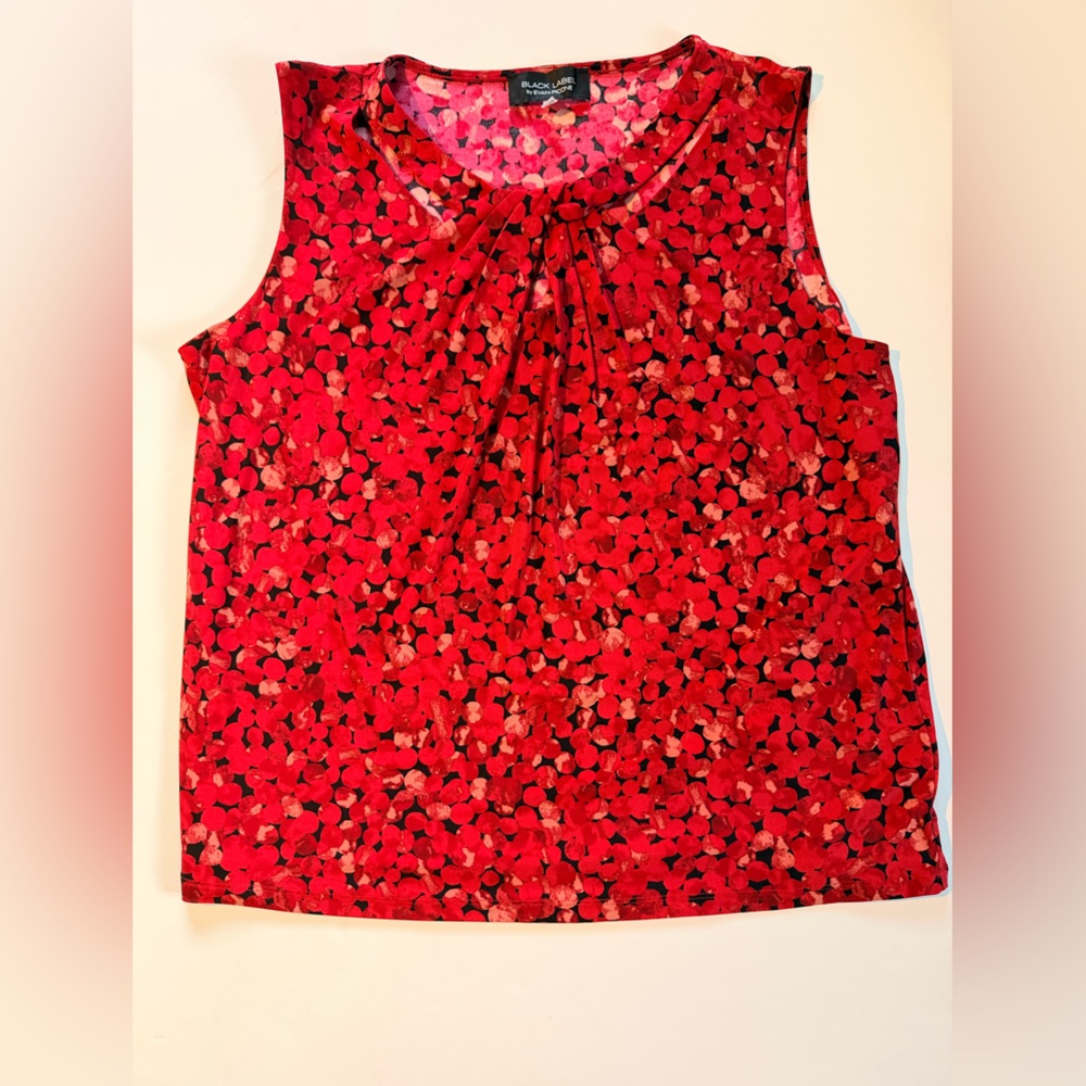 Evan Picone Red Floral Sleeveless Top